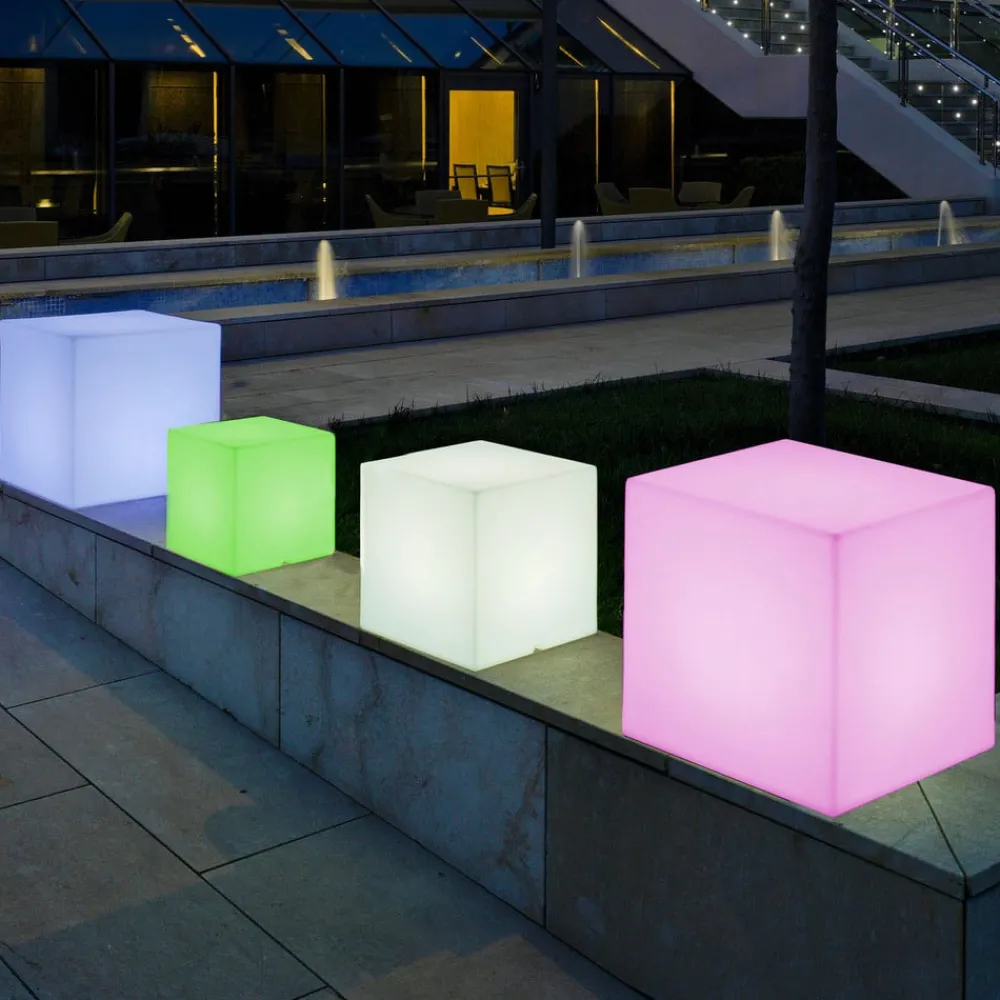 Newgarden Terrassebelysning > solcellelampe Cuby cube, højde 32 cm