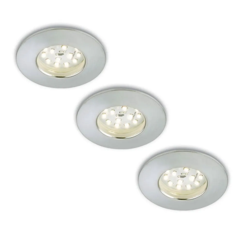 Briloner Loftlamper|Indbygningsspots > Nikas IP44 LED indbygningsspot, alu, 3 stk.