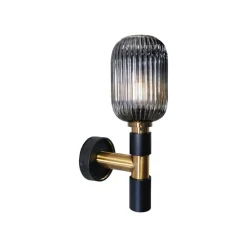 Schuller Valencia Væglamper > Norma væglampe, 42 cm, sort/messing, glas, E27