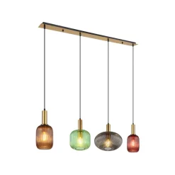 Pendellamper|Pendellamper ^ Globo Normy pendellampe, længde 115 cm, farvet, glas, 4 lyskilder.