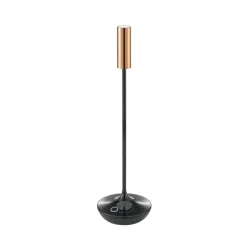 Sigor Dekorationsbelysning|Terrassebelysning > Nucandle LED genopladelig bordlampe, sort/kobber, IP54, dæmpbar