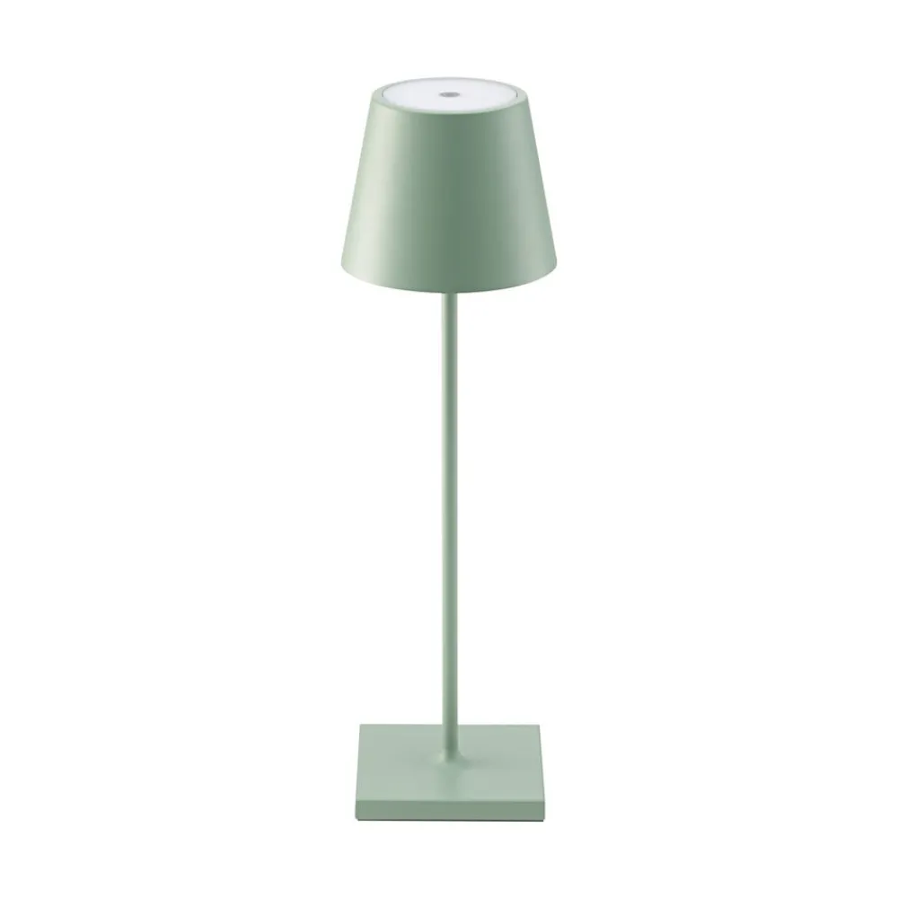 Dekorationsbelysning|Terrassebelysning ^ Sigor Nuindie LED genopladelig bordlampe, USB-C, salviegrøn, IP54, dæmpbar