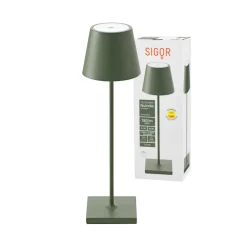 Dekorationsbelysning|Terrassebelysning ^ Sigor Nuindie LED genopladelig bordlampe, USB-C, grangrøn, IP54, dæmpbar