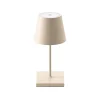 Sigor Dekorationsbelysning|Terrassebelysning > Nuindie mini LED genopladelig bordlampe, USB-C, beige, IP54, dæmpbar