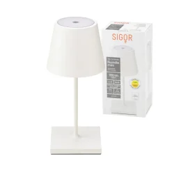 Dekorationsbelysning|Terrassebelysning ^ Sigor Nuindie mini LED genopladelig bordlampe, USB-C, hvid, IP54, dæmpbar
