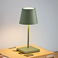 Dekorationsbelysning|Terrassebelysning ^ Sigor Nuindie mini LED genopladelig bordlampe, USB-C, salviegrøn, dæmpbar