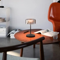 Dekorationsbelysning|Terrassebelysning ^ Sigor Numotion LED genopladelig bordlampe, sort, glas, IP54, dæmpbar