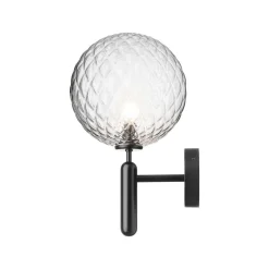 Terrassebelysning ^ Nuura Aps Nuura udendørs væglampe Miira, Ø 20 cm, sort/klar