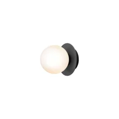 Væg- Og Spejllamper ^ Nuura Aps Nuura væglampe Liila 1, Ø 14 cm, IP44 , sort/opal