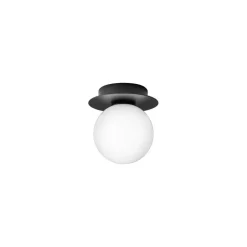 Væg- Og Spejllamper ^ Nuura Aps Nuura væglampe Liila 1, Ø 14 cm, IP44 , sort/opal