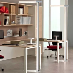 G & L Handels GmbH Gulvlamper > Office LED-gulvlampe up/down 4.000 K, dæmpes, sølv