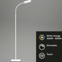 Briloner Arbejdsrum/Kontor|Gulvlamper > Office Step LED-gulvlampe, hvid, kan dæmpes, CCT