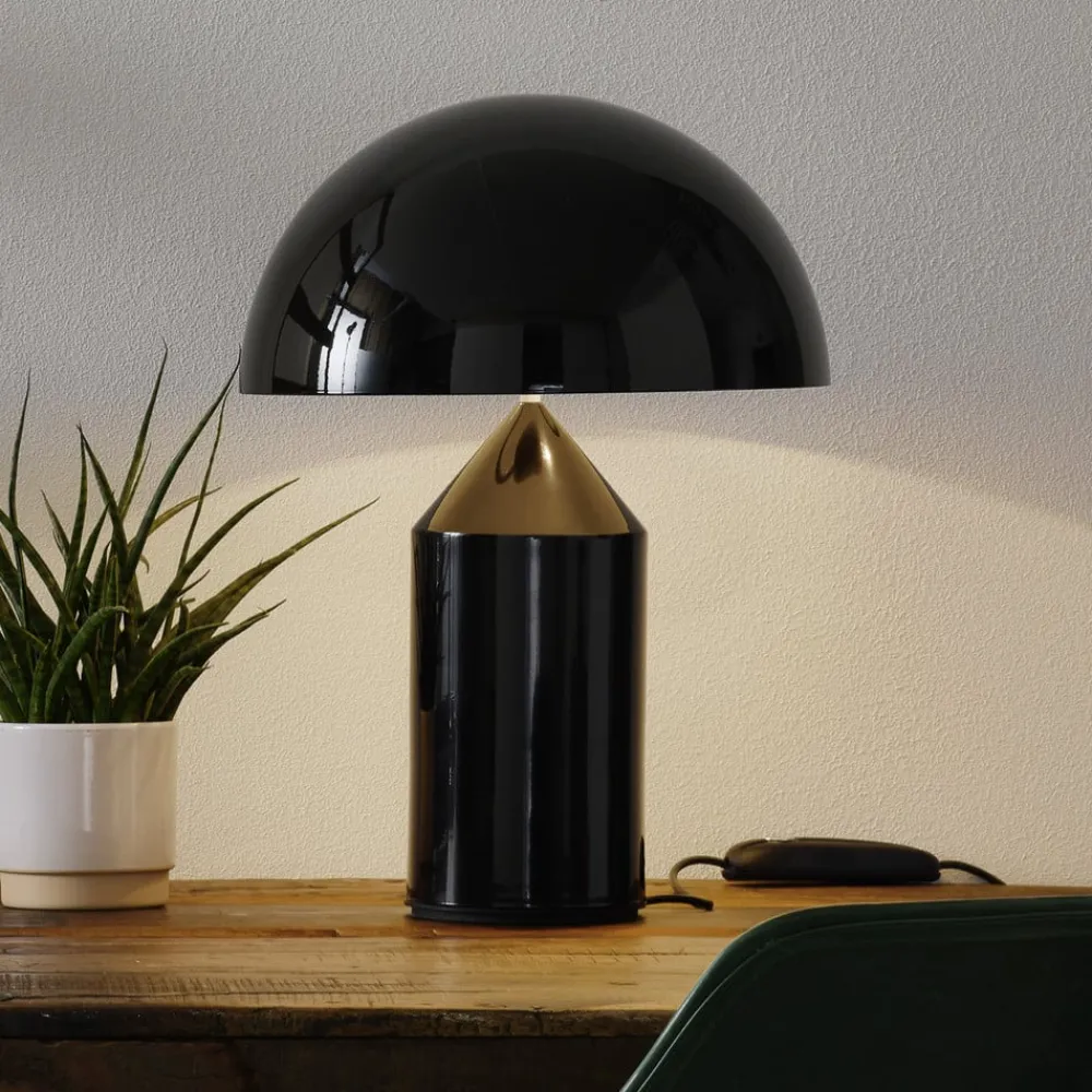 Bordlamper ^ Oluce Atollo bordlampe, dæmpbar, Ø38cm, sort