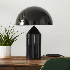 Bordlamper ^ Oluce Atollo bordlampe, dæmpbar, Ø38cm, sort