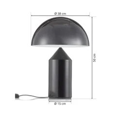 Bordlamper ^ Oluce Atollo bordlampe, dæmpbar, Ø38cm, sort