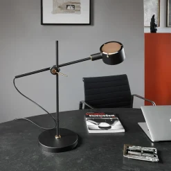 Arbejdsrum/Kontor ^ Oluce Go 252 LED-bordlampe, sort