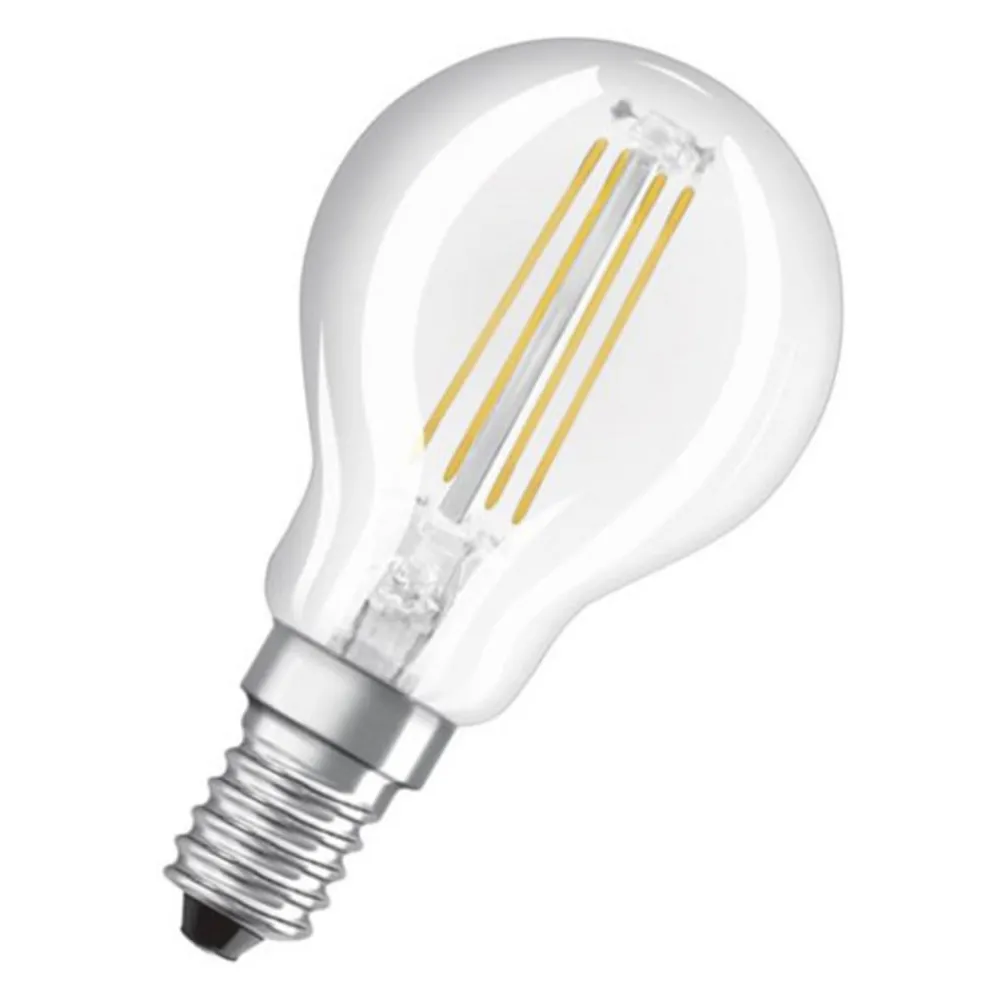 Dæmpbar Led-Pære ^ OSRAM Classic P LED-pære E14 4W 827 dæmpbar 3 trin