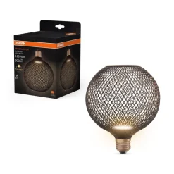 Led Pærer ^ OSRAM Decor LED Flat Globe E27 3,5W sort 2.700K metal