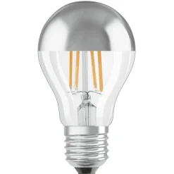 Filament Pære ^ OSRAM E27 Mirror LED-pære sølv 4 W 2.700K