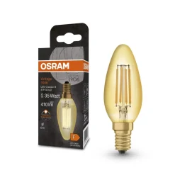 OSRAM Filament Pære > filament kertepære Vintage 1906, E14 Filament 4W 824 gold