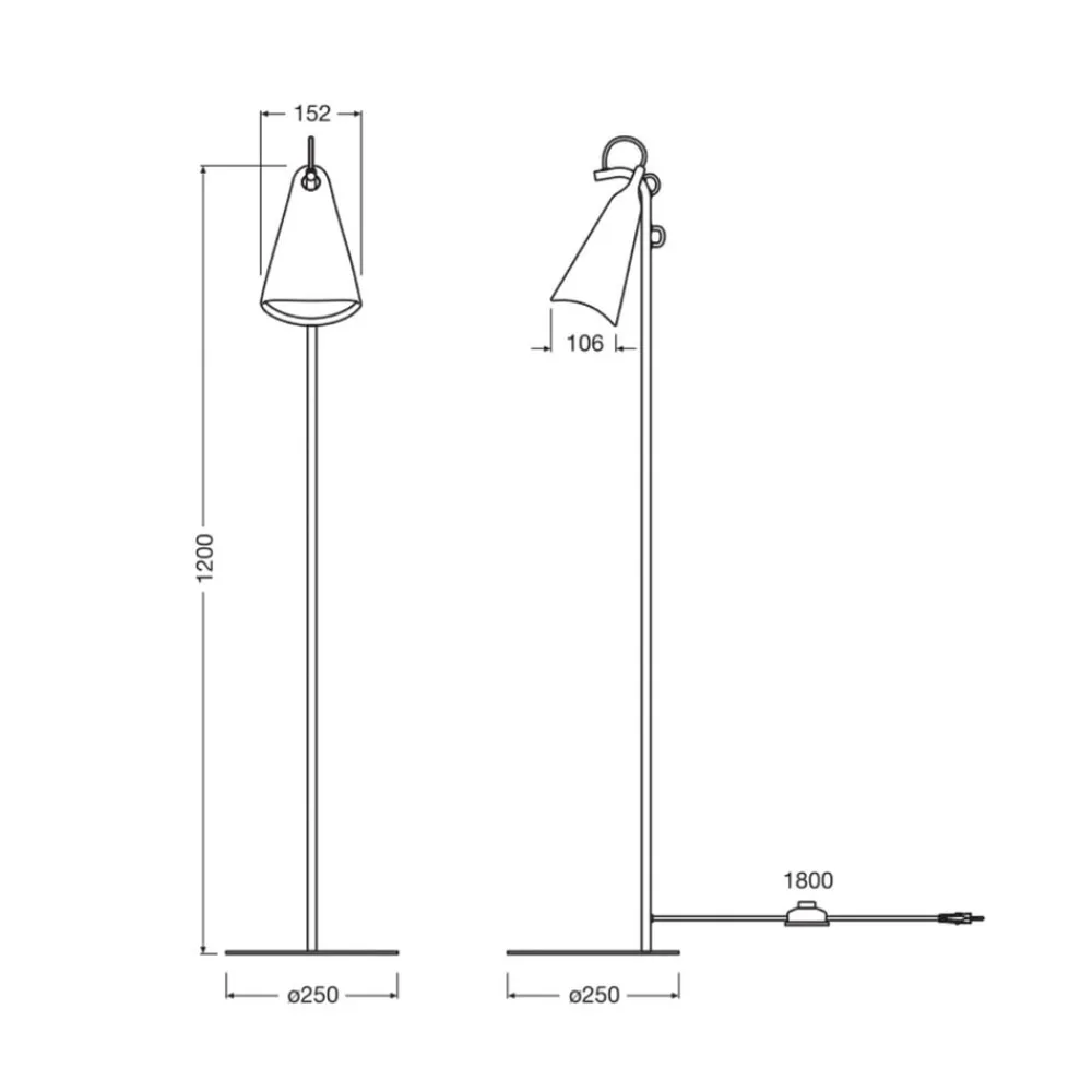 Gulvlamper ^ OSRAM gulvlampe Decor Bell, sort, stål, E27, H 120 cm