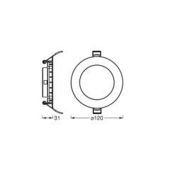 OSRAM Spotlights > indbygget loftlampe med LED SLIM, Ø 12 cm, 3.000 K, hvid