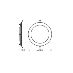 OSRAM Indbygningsspots > indbygget loftlampe med LED SLIM, Ø 23 cm, 3.000 K, hvid