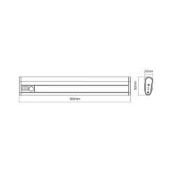 Underskabsbelysning ^ OSRAM LED-batteridrevet underskabslampe LINEAR MOBILE, 30 cm Sensor USB