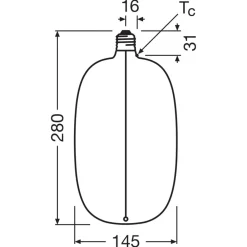 OSRAM Led Pærer > LED Big Elipse Oval E27 4,8W 818 Filament smoke dæmpbar