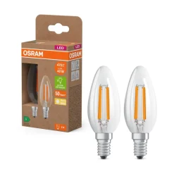 OSRAM Filament Pære > LED Candle Filament E14 2,2W 2700K 470lm 2-pak