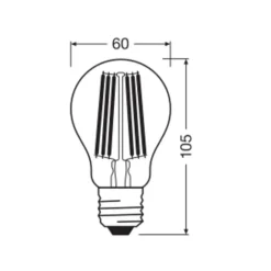 OSRAM Filament Pære > LED Classic, glødetråd, E27, 7,2 W, 1.521 lm, 4.000 K