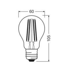 Filament Pære ^ OSRAM LED Classic, glødetråd, E27, 2,2 W, 470 lm, 4.000 K