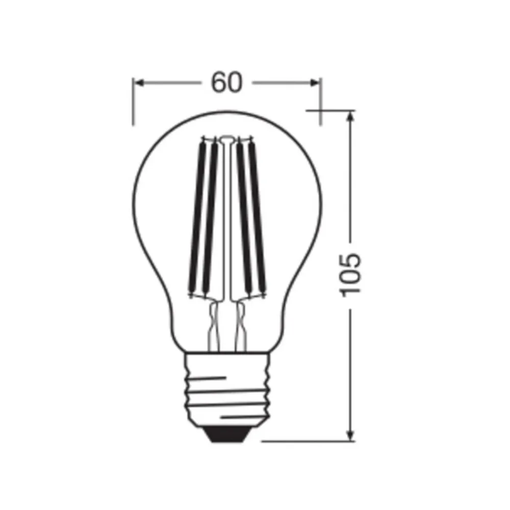 Filament Pære ^ OSRAM LED Classic, glødetråd, E27, 2,2 W, 470 lm, 4.000 K