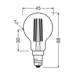 OSRAM Filament Pære > LED Filament E14 2,2W 2700K 470lm 2-pak