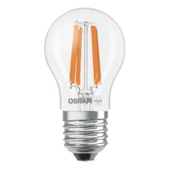 OSRAM Filament Pære|Led Pærer > LED-filamentpære drop E27 1,2W filament 2700K 255lm