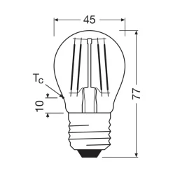 OSRAM Filament Pære > LED-filamentpære drop E27 1,2W filament 4000K 255lm