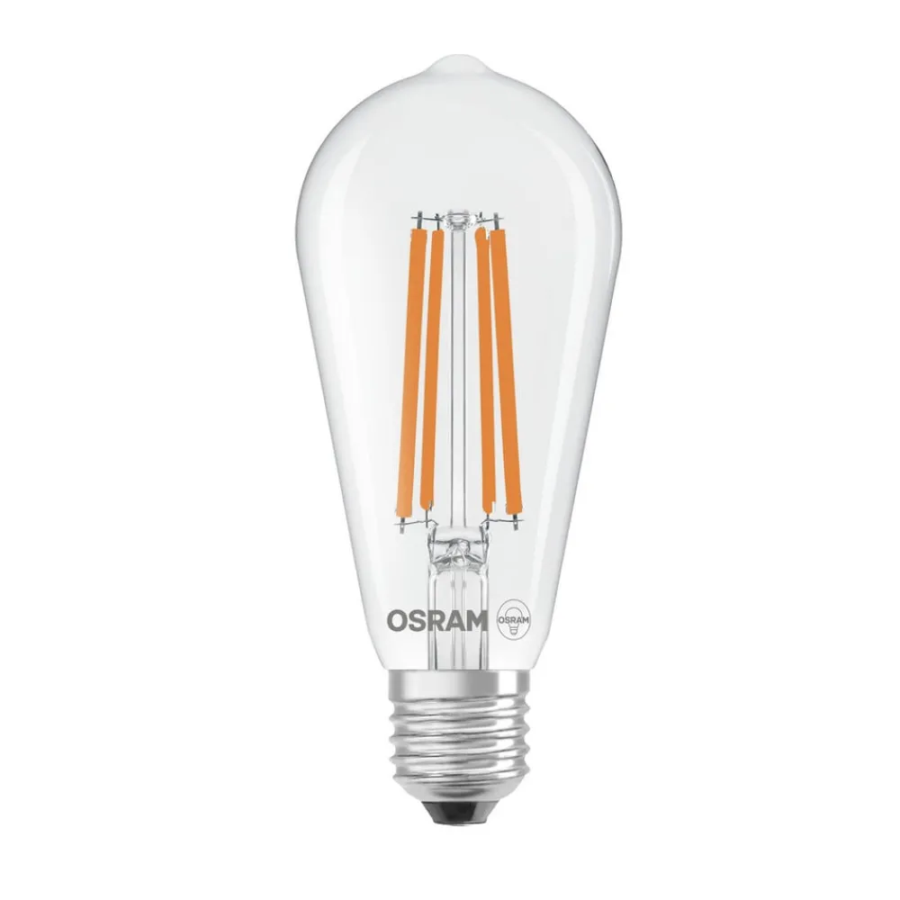 Filament Pære ^ OSRAM LED-filamentpære E27 3,8W Filament 2,700K