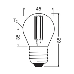 OSRAM Filament Pære > LED-filamentpære E27 3,8W 2700K 806lm