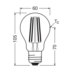 OSRAM Filament Pære > LED glødepære E27 2,2W filament 4.000K 470lm 2-pak