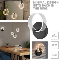 Pendellamper ^ OSRAM LED-hængelampe Decor Circle, 2 lyskilder, CCT, sort