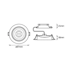 Indbygningsspots ^ OSRAM LED-indbygningsspot, 3-pak, nikkel, Ø 9 cm, metal 827 dæmpbar