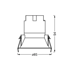 Indbygningsspots ^ OSRAM LED-indbygningsspot TWIST, hvid/sølv, 830 Ø 9,3 cm metal