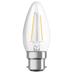 OSRAM Filament Pære|Led Pærer > LED-kerte B22d Classic B filament 2,5 W klar