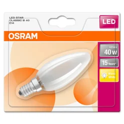 OSRAM Led Pærer > LED-kertepære E14 B35 4 W 2.700 K, mat