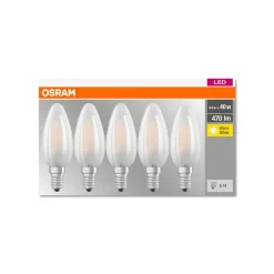 OSRAM Led Pærer > LED-kertepære E14 4 W 2.700 K 470 lm 5 stk