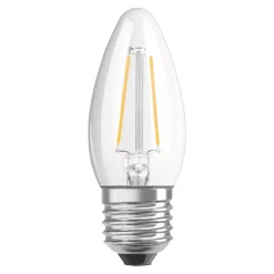 OSRAM Dæmpbar Led-Pære|Filament Pære > LED-kertepære E27 4,8W varmhvid dæmpes klar