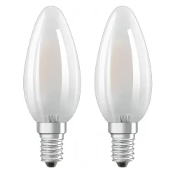 OSRAM Led Pærer > LED-kertepære E14 4W varmhvid, sæt med 2 stk