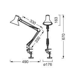 OSRAM Arbejdsrum/Kontor|Bordlamper > LED-klemmelampe Office Line Desk Retro sort 3.000K