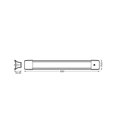 OSRAM Arbejdsrum/Kontor > LED-kontorhængelampe OFFICE LINE, længde 60 cm, hvid afbryder