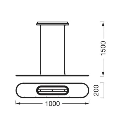 Arbejdsrum/Kontor ^ OSRAM LED-pendel Office line Panel Ellipse sort 940 dæmpbar
